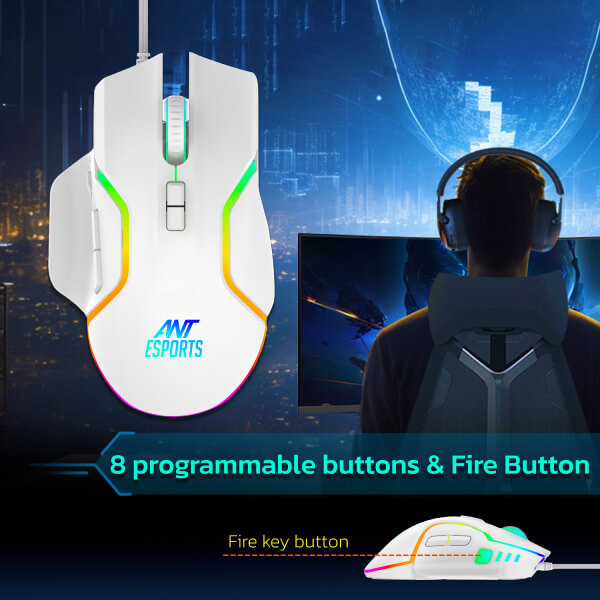 Ant Esports GM320 RGB White Gaming Mouse