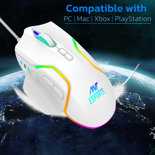 Ant Esports GM320 RGB White Gaming Mouse