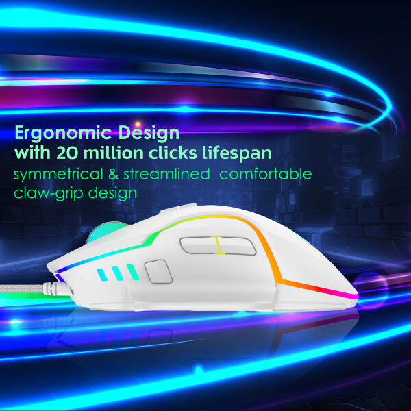 Ant Esports GM320 RGB White Gaming Mouse