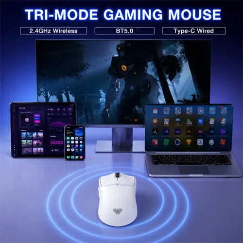 Aula SC580X Tri Mode White Gaming Mouse