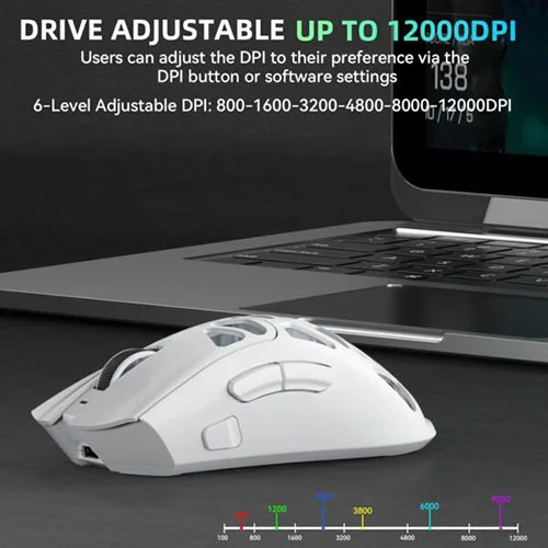 Aula SC620 Tri Mode RGB White Gaming Mouse