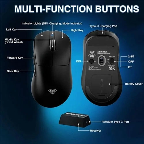 Aula SC900Pro Tri-Mode Wireless Gaming Mouse