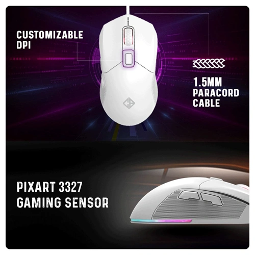 Cosmic Byte Firestorm RGB White Wired Gaming Mouse