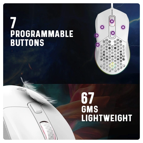 Cosmic Byte Firestorm RGB White Wired Gaming Mouse