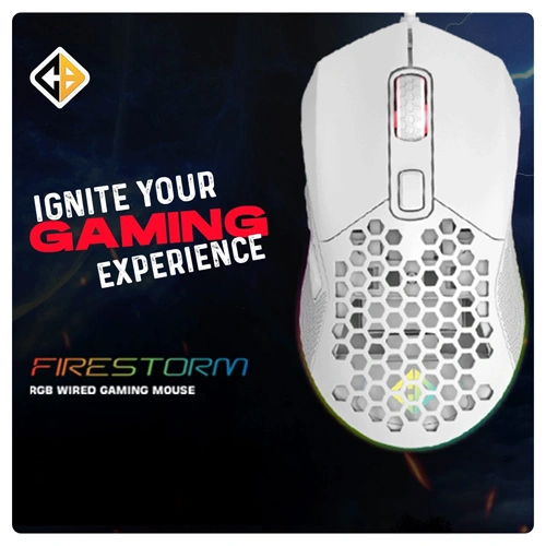 Cosmic Byte Firestorm RGB White Wired Gaming Mouse