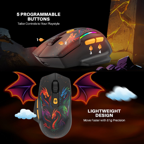 Cosmic Byte Helios Dragon Black Tri-Mode Gaming Mouse