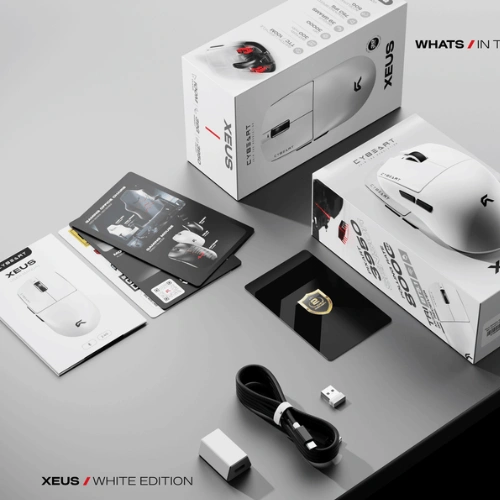 Cybeart Xeus Tri-Mode White Gaming Mouse