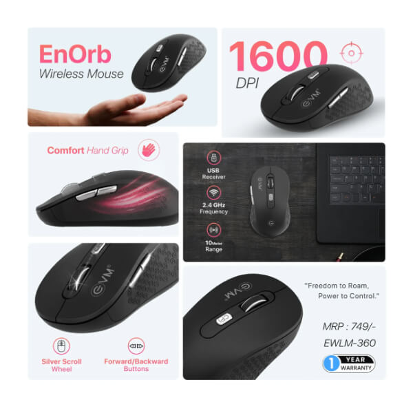 EVM Enorb EWLM-360 Wireless Mouse