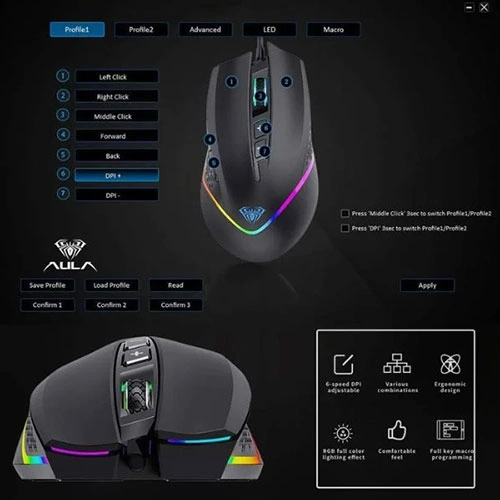 Aula F805 RGB Gaming Mouse