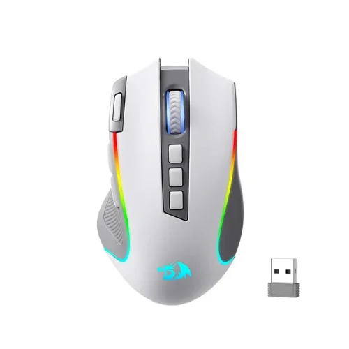 Redragon Predator Pro M612 Pro Tri-Mode RGB White and Grey Gaming Mouse