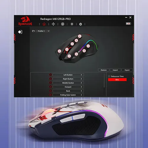Redragon Pro Predator M612 Pro Anime Wireless RGB Gaming Mouse