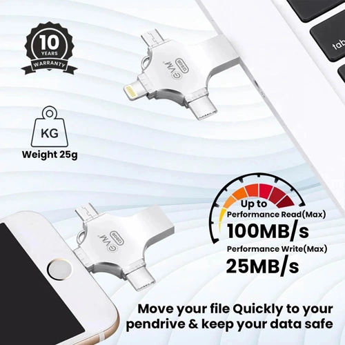 EVM EnStore 4 In 1 OTG 128GB USB 3.0 Type C Pen Drive