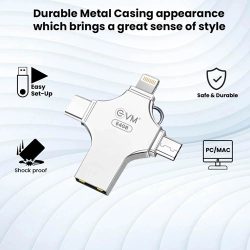 EVM EnStore 4 In 1 OTG 64GB USB 3.0 Type C Pen Drive