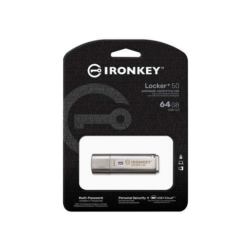 Kingston IronKey Locker Plus 50 USB 64GB Pen Drive