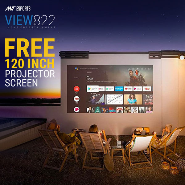 Ant Esports View 822 Smart Cinema Entertainment Projector (Grey)