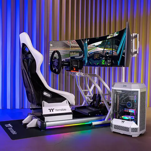 Thermaltake Triple Racing White Monitor Stand