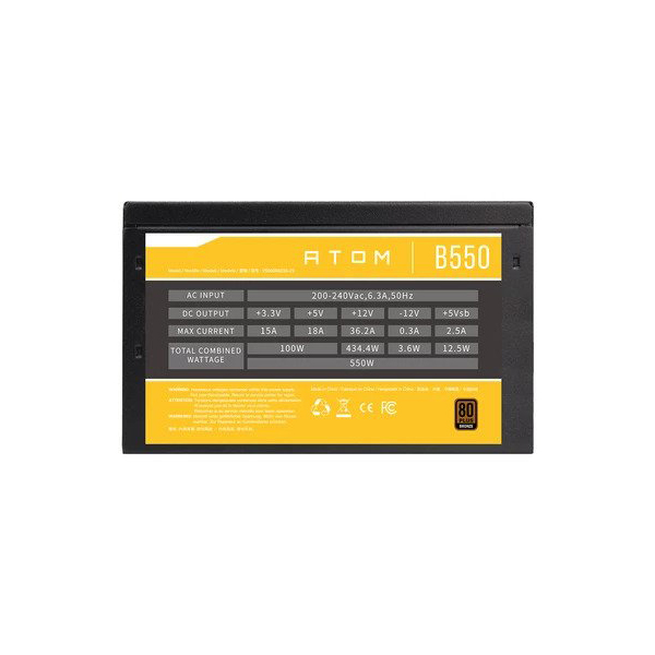 Antec ATOM B550 550 Watt 80 Plus Bronze