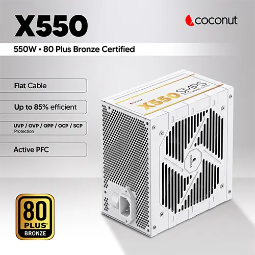 Coconut SM65 X550 Bronze 550 Watt White SMPS