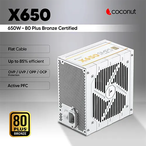 Coconut SM70 X650 Bronze 650 Watt White SMPS
