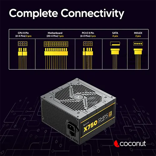 Coconut SM80 X750 Bronze 750 Watt SMPS