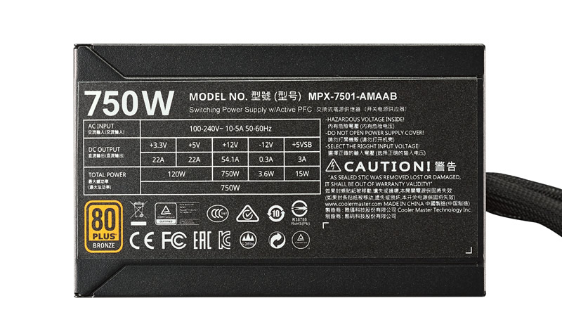 Cooler Master Masterwatt 750W Semi Modular Smps