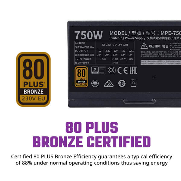 Cooler Master MWE 750 V2 80 Plus Bronze SMPS