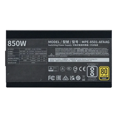 Cooler Master MWE Gold 850 V2 ATX 3.1 Fully Modular SMPS