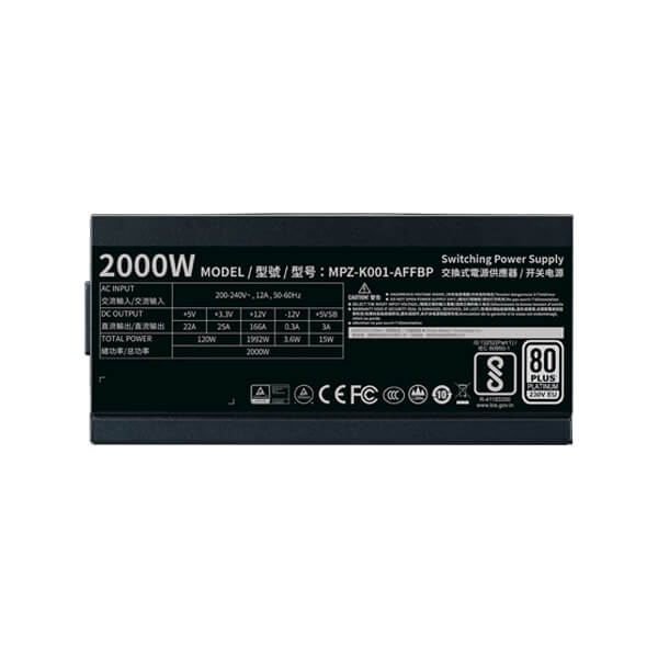 Cooler Master M2000 Platinum 2000 Watt 80 Plus Platinum SMPS