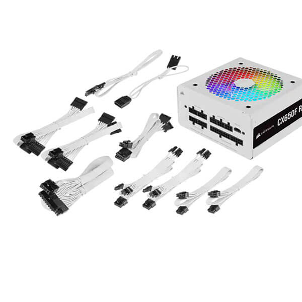 Buy Corsair CX650F RGB White | 650 Watt 80 Plus Bronze PSU