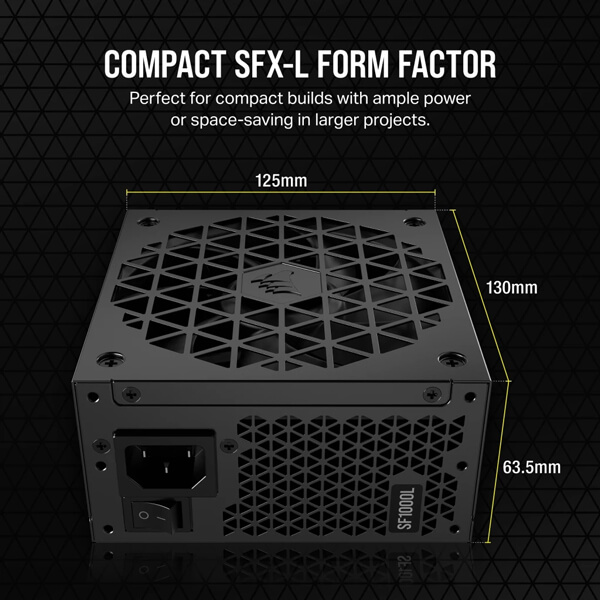 Corsair SF1000L SFX 1000 Watt ATX 3.0 80 Plus Gold SMPS