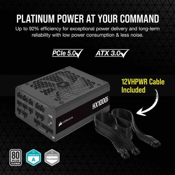 Corsair HX1000i 1000 Watt ATX 3.0 80 Plus Platinum SMPS
