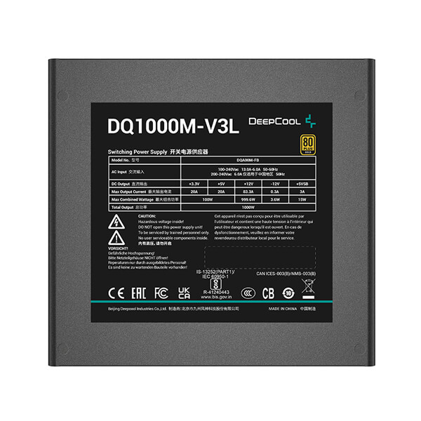 Deepcool DQ1000M-V3L 1000 Watt 80 Plus Gold SMPS