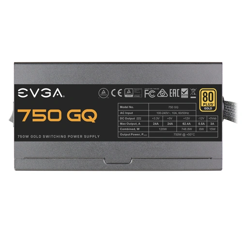 EVGA 750 GQ ATX 3.1 750 Watt Gold Semi Modular Smps