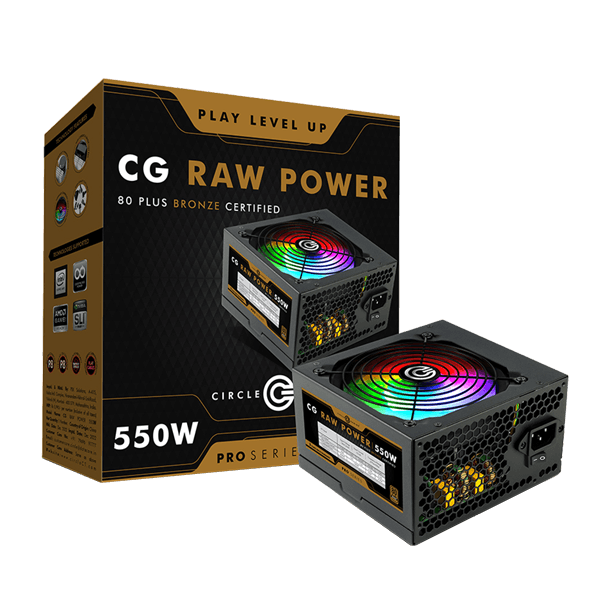 Circle CG Raw Power 550W RGB 80 Pro Plus Bronze SMPS (Black)