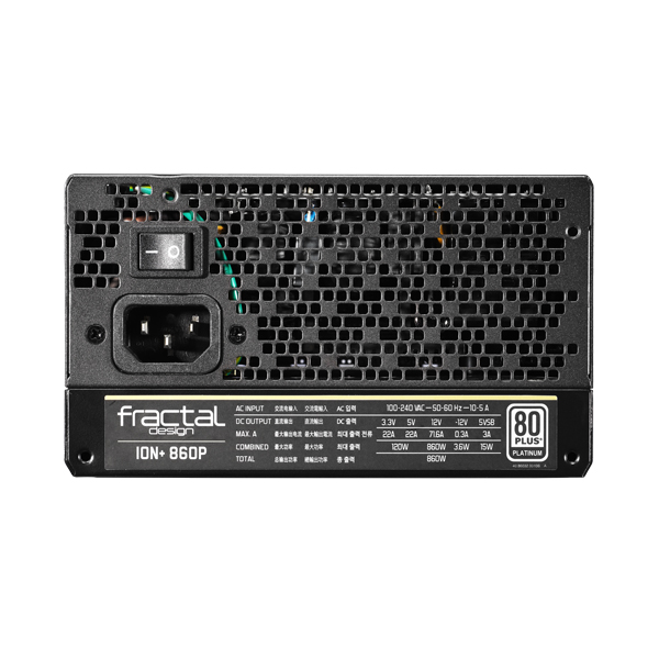 Fractal Design Ion+ 860W Platinum SMPS - 860 Watt 80 Plus Platinum Certification Fully Modular PSU With Active PFC