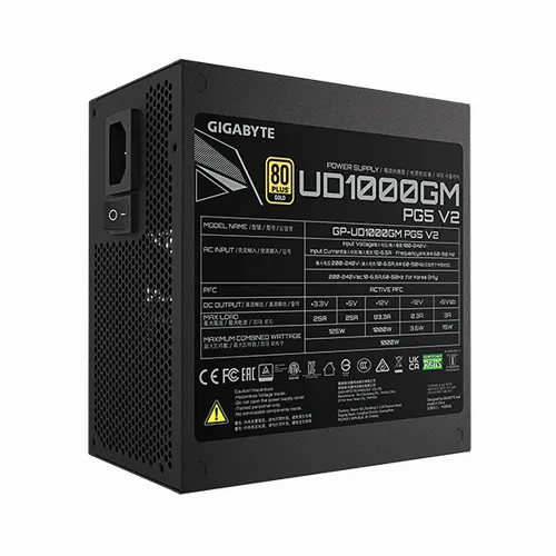 Gigabyte UD1000GM PG5 V2 Gold 1000 Watt ATX 3.1 Fully Modular Smps