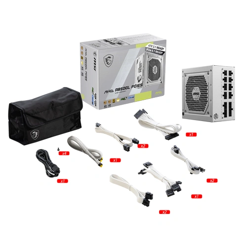 MSI MAG A850GL PCIE5 White Gold ATX 3.1 Fully Modular SMPS