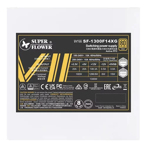 Super Flower Leadex VII XG Gold 1300W White ATX3.1 Fully Modular SMPS
