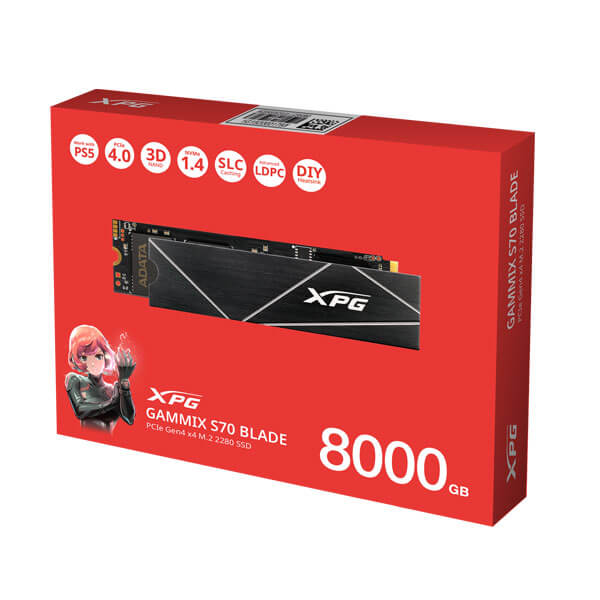Adata XPG Gammix S70 Blade 8TB M.2 NVMe Gen4 Internal SSD