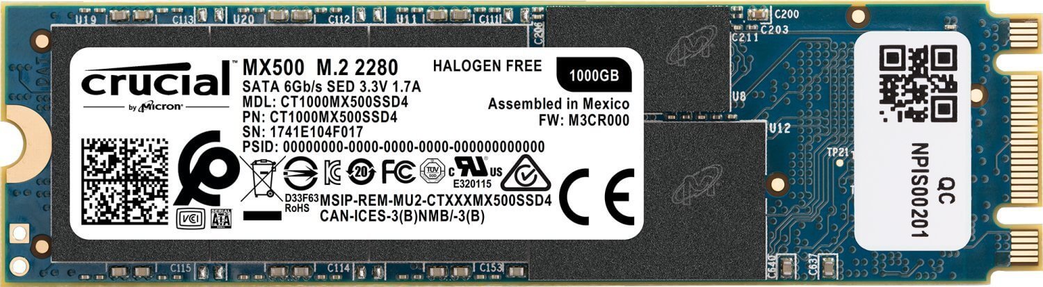 Crucial MX500 3D Nand 1TB M.2 SSD