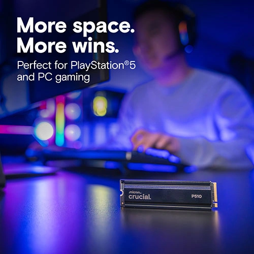 Crucial P510 2TB NVMe Gen5 SSD with Heatsink