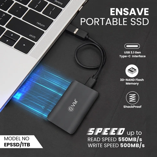 EVM EnSave 1TB USB 3.1 External SSD