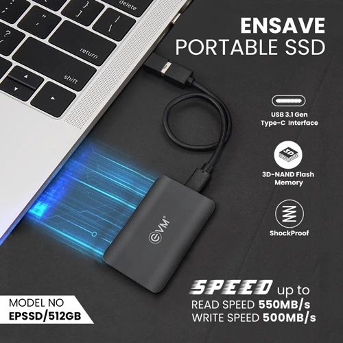 EVM EnSave 512GB USB 3.1 External SSD