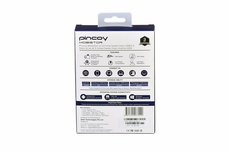 Pincoy MobiStor 120GB Wallet SSD